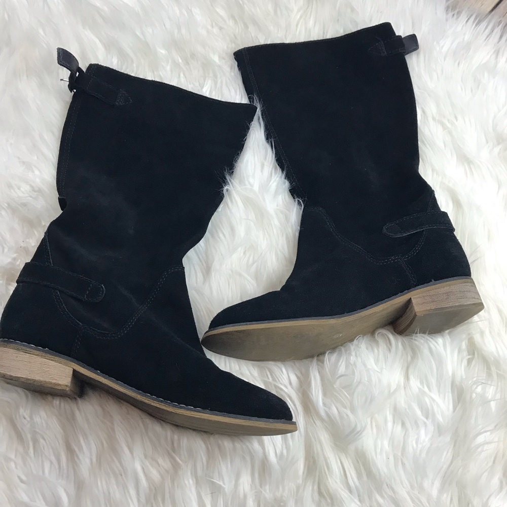Kelsi Dagger Brooklyn black suede  slouch boot